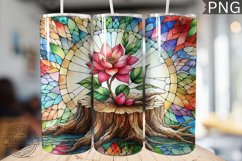 Watercolor Flower Wooden Stump Tumbler - High Quality 3Dpi Product Image 1