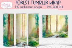 Watercolor Forest Tumbler Wrap Sublimation PNG BUNDLE Product Image 5