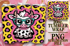 Dreamy vibes 20oz tumbler wrap, Cute Cow Product Image 1