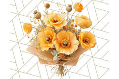 Fall Flower Bouquets Clipart PNG, Autumn Floral Clip Art Product Image 4