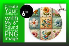 Elegant Keychain Round Design Template , Patchwork Product Image 1