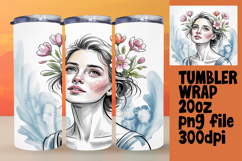 20oz Tumbler Template for All Occasions , Beauty Woman Product Image 1