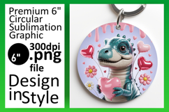 Beautiful Circle PNG for Sublimation , Cute Dino Product Image 1