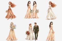 Autumn Wedding Clipart PNG Bundle | Watercolor Fall Wedding Product Image 12