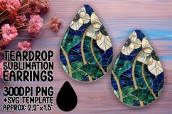 Glitter Flower Teardrop Earring Sublimation Product Image 1
