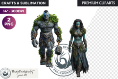 Viking Mythology Giants Clipart, Norse Jotuns gods Product Image 1