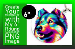 Dynamic Keychain Circle Design Artwork , Dog Product Image 1