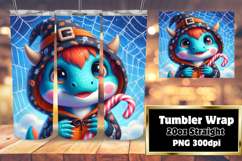 20oz Sublimation Tumbler Wrap , Halloween Dino Product Image 1