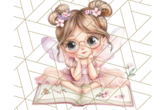 Bookish Fairy PNG Clipart, Whimsical Reading Elements Png Product Image 4