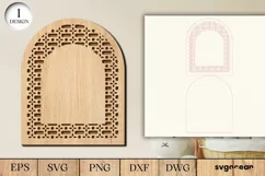 Rattan Arch Sign Laser Cut File | SVG | Door Hanger Product Image 2
