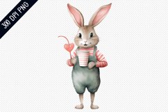 Valentine Bunny Sublimation PNG Design Product Image 1