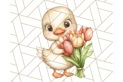 Cute Animals with Tulips PNG, Spring Flower Clipart Download Product Image 4