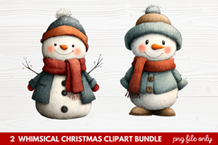 Whimsical Christmas Clipart | Cute Festive Holiday PNG Product Image 1