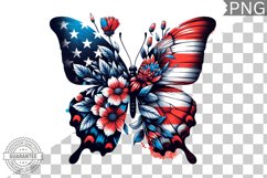 4Th Of July Flora Butterfly - Sublimation 4th of July PNG Product Image 1