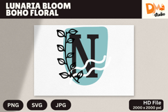 Lunaria Bloom Boho Floral Monogram Product Image 1