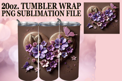 Sweet adventures 20oz tumbler wrap, 3D Heart Product Image 1