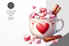 Marshmallows clipart, Hearts clipart, Love clipart Product Image 1