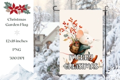 Winter Garden Flag, Christmas Mouse Garden Flag Template Product Image 1