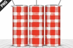 Red Plaid Tumbler Design | Valentine's Day Tumbler Wrap Product Image 3