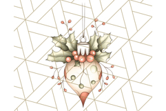 Vintage Christmas Ornaments and Presents PNG Holiday Clipart Product Image 4