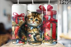 Christmas Cat Tumbler Wrap - Christmas Tumbler PNG Design Product Image 1