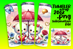 Amazing 20oz Tumbler Wrap Download , Valentine Bear Product Image 1