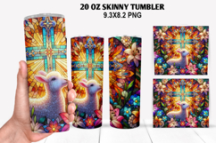 Lamb Skinny Tumbler 20oz Wrap Design, Easter Tumbler Product Image 1