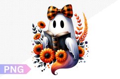 Halloween Ghost And Books Sublimation - Clipart PNG Design Product Image 1