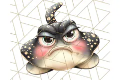 Adorable Angry Animals Clipart PNG, Cute Moody Faces Png Product Image 4