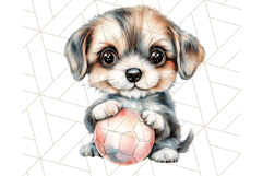 Cute Puppy Clipart, Adorable Dog PNG, Kawaii Watercolor Pup Product Image 4