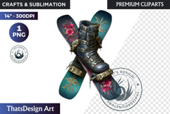 Alpine Winter Sports Fashion and Cabin Clipart PNG Product Image 1