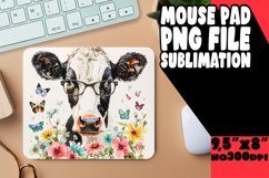Colorful Watercolor Cow Mouse Pad - Playful Farmhouse Design Product Image 1