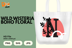 Wild Wisteria Boho Floral Monogram Product Image 1