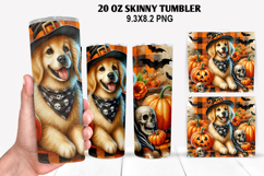 Halloween Dog Skinny Tumbler 20oz Wrap Design, Dog Wrap PNG Product Image 1
