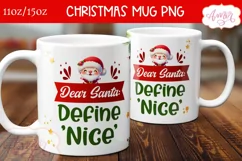 Santa's nice list mug wrap PNG, Funny Christmas mug PNG Product Image 2