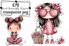 Whimsical Girl Butterfly Clipart Watercolor PNG Product Image 1