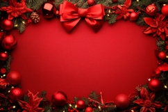 Christmas Bow Background, Christmas Balls Background PNG Product Image 1