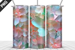 3D Flowers Tumbler Wrap | Sublimation Design | Tumble PNG Product Image 5