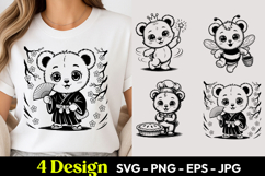 Princess Panda Cartoon SVG PNG Product Image 1