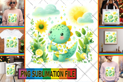 LUMINOUS TOTE BAG Gift Ideas PNG, Cute Dino Product Image 1