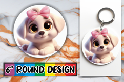 Timeless Round Coasters Design PNG, 3D Dog Product Image 1