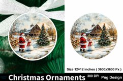 Christmas Ornaments PNG Round Sign PNG, Christmas Round Sign Product Image 1