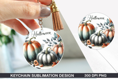 Pumpkin Keychain Sublimation - Halloween Keychain PNG Product Image 1