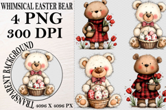 Whimsical Easter Bear Clipart Easter Bear png Product Image 1