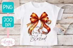 Thanksgiving shirt sublimation PNG | Thankful coquette bow Product Image 3