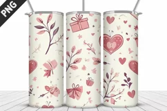 Valentines Love Skinny Tumbler PNG Wrap| Valentines Tumbler Product Image 5