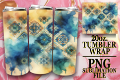 Happy memories 20oz tumbler wrap, Watercolor Pattern Product Image 1