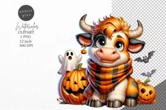 Halloween clipart, Cow clipart, Autumn clipart Product Image 1