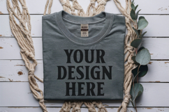 Ash Gildan 5000 Flat Lay Tshirt Mockup, G5000 mockup, trandy Product Image 1