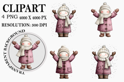Whimsical Christmas Snowman Clipart Watercolor PNG Product Image 1
